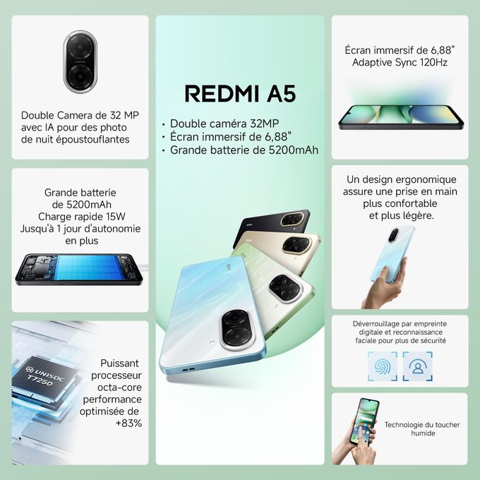 REDMI A5 - 128Go + 4Go